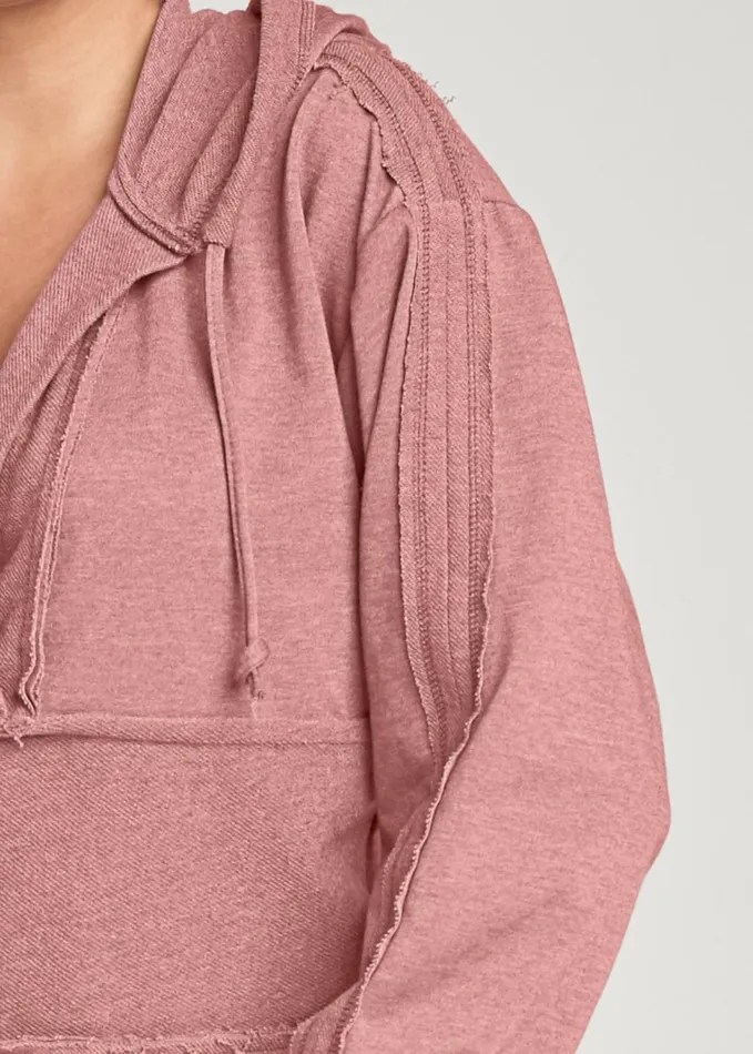 DRAWSTRING DETAIL HOODIE Light Pink Women VENUS Sweatshirts and Hoodies