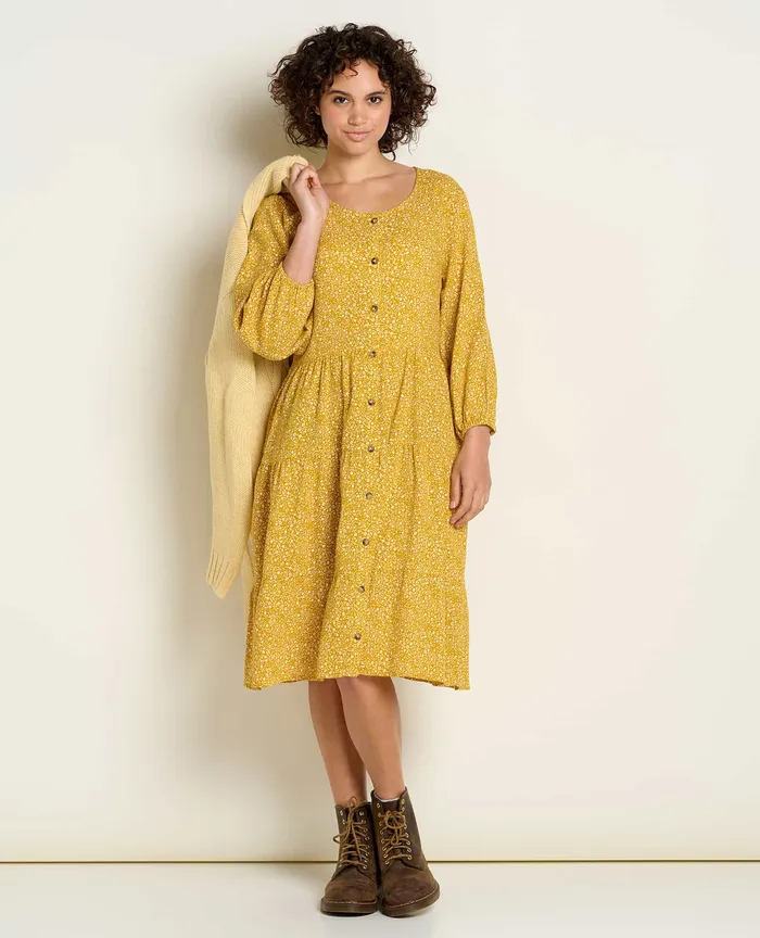 Dresses Women8217s ToadandCo Manzana Tiered Long Sleeve Dress Pike Ditsy Print