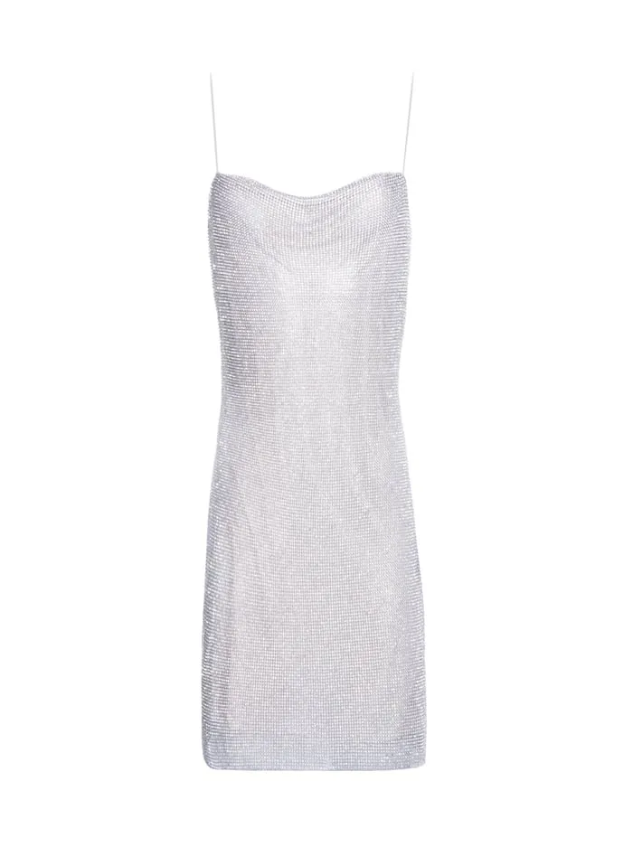 Dresses Women Alice Olivia Harmony Mini Slip Dress Silverchainmail