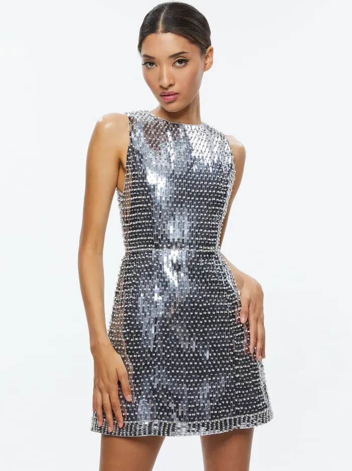 Dresses Women Alice Olivia Lindsey Embellished Mini Gown Silver