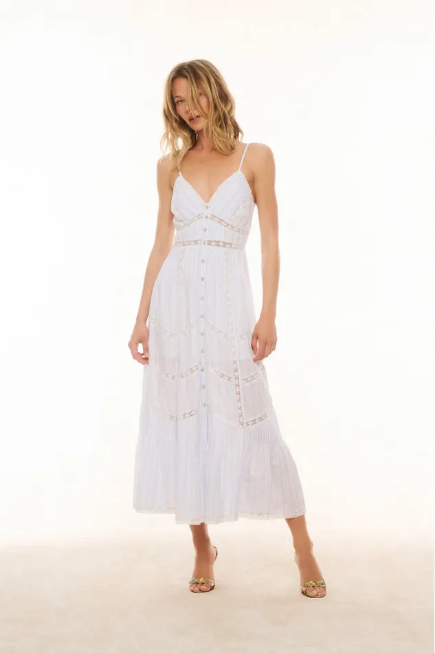 Dresses WomenKids LoveShackFancy Esilda Cotton Midi Dress Vintage Voyage