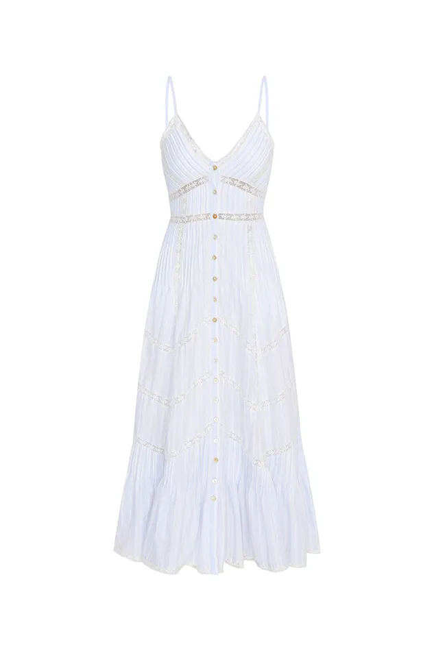 Dresses WomenKids LoveShackFancy Esilda Cotton Midi Dress Vintage Voyage