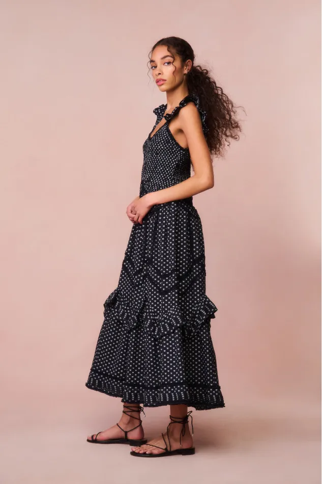 Dresses Women LoveShackFancy Brin Cotton Bow Dress Midnight Snowfall