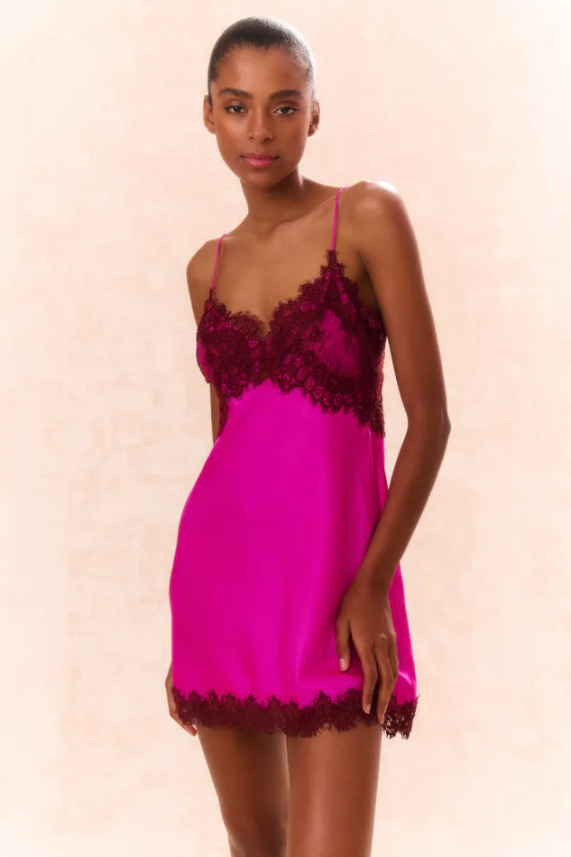 Dresses Women LoveShackFancy Waterman LaceTrimmed Mini Slip Dress Fuchsia