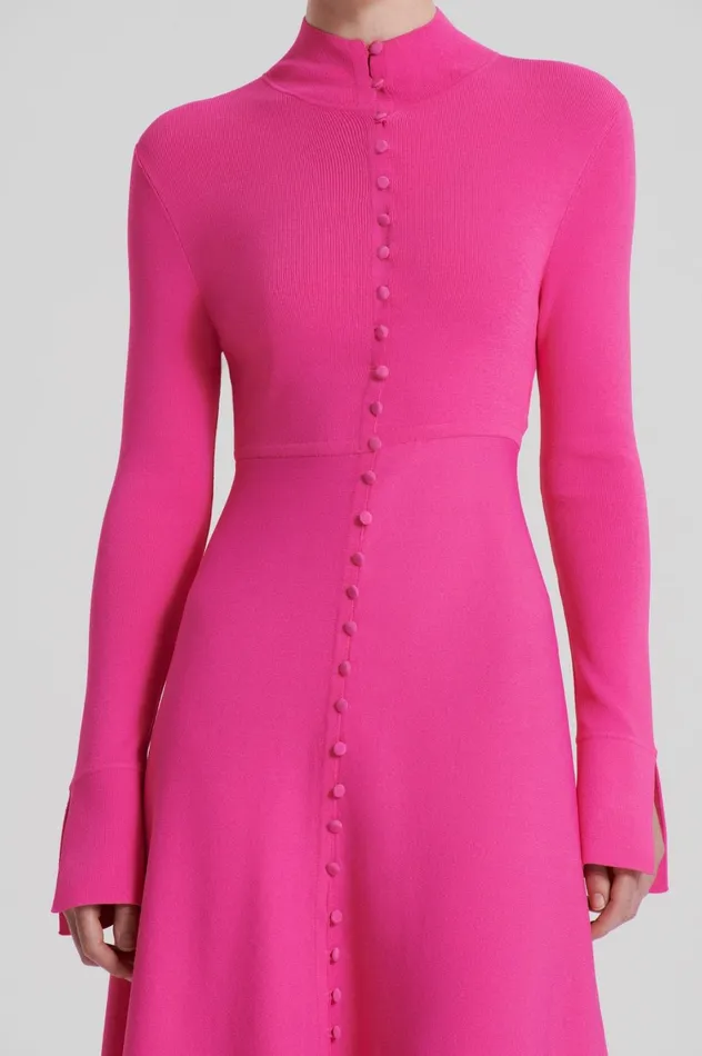 Dresses Women Scanlan Theodore CREPE KNIT BUTTON POLO DRESS Fuchsia Dresses Women Scanlan Theodore CREPE KNIT BUTTON POLO DRESS Fuchsia