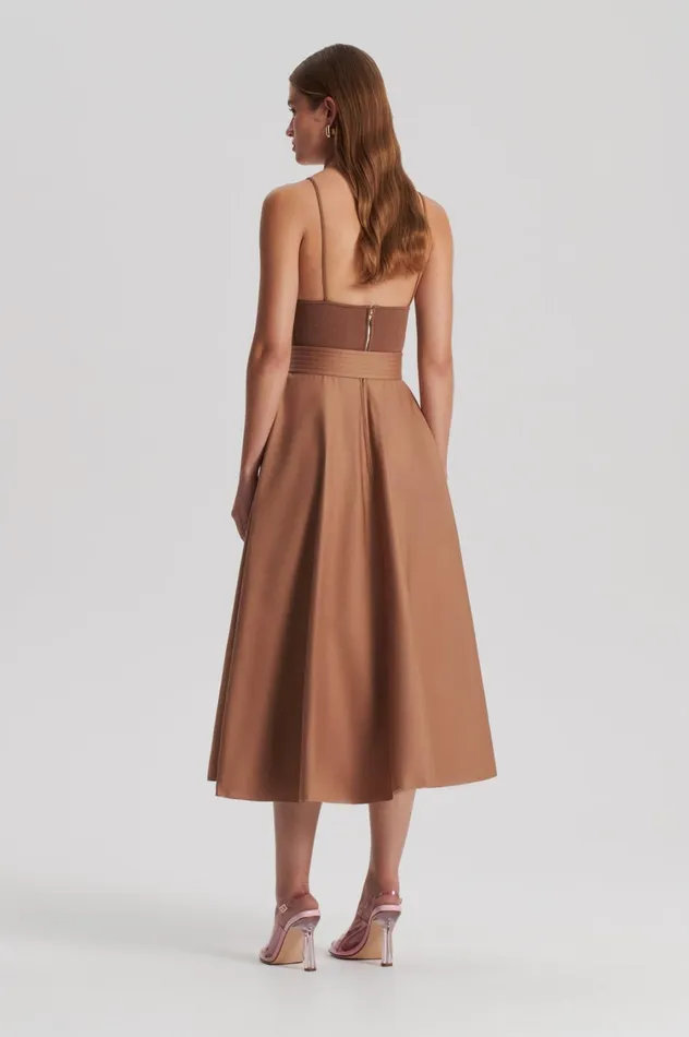 Dresses Women Scanlan Theodore CREPE KNIT CAMISOLE COTTON DRESS Almond Dresses Women Scanlan Theodore CREPE KNIT CAMISOLE COTTON DRESS Almond