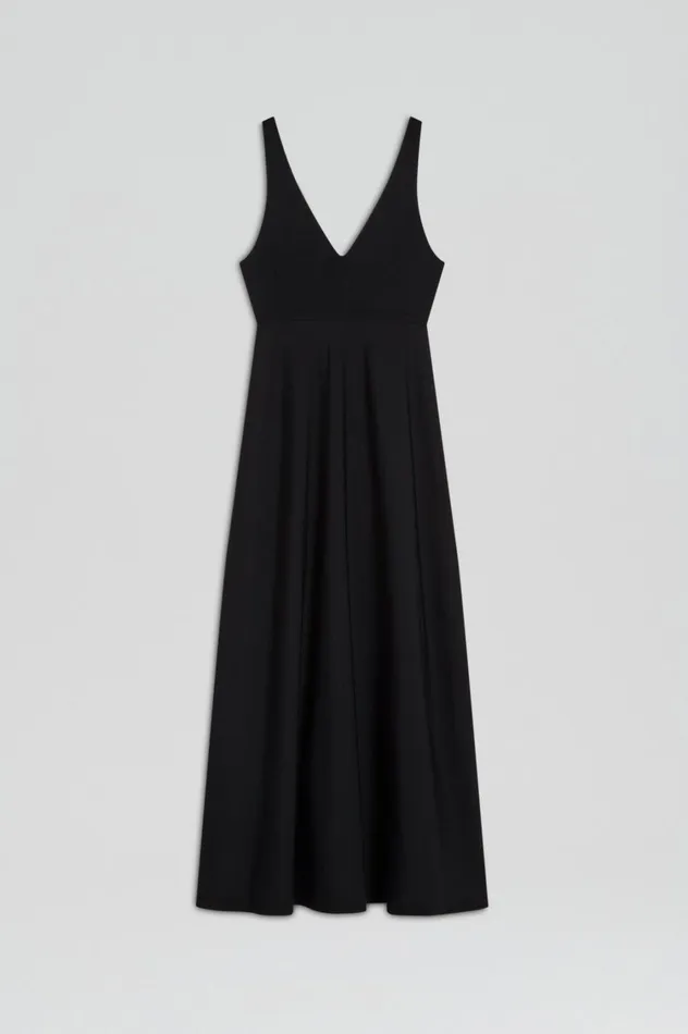 Dresses Women Scanlan Theodore CREPE KNIT V NECK DRESS Black Dresses Women Scanlan Theodore CREPE KNIT V NECK DRESS Black