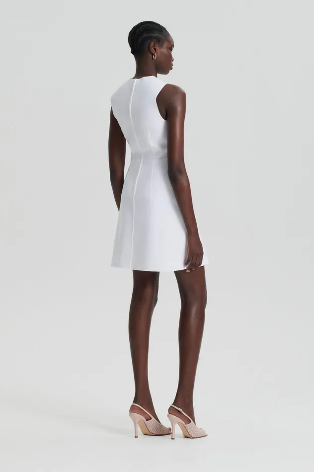 Dresses Women Scanlan Theodore SCUBA MINI DRESS White Dresses Women Scanlan Theodore SCUBA MINI DRESS White