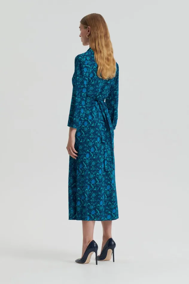 Dresses Women Scanlan Theodore SILK BOTANICAL DRESS Navy Dresses Women Scanlan Theodore SILK BOTANICAL DRESS Navy