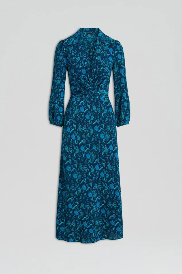 Dresses Women Scanlan Theodore SILK BOTANICAL DRESS Navy Dresses Women Scanlan Theodore SILK BOTANICAL DRESS Navy