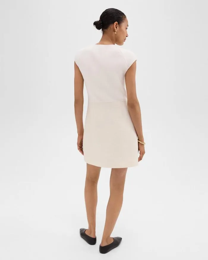 Dresses Women Theory Combo Mini Dress In Tweed Ivory Dresses Women Theory Combo Mini Dress In Tweed Ivory