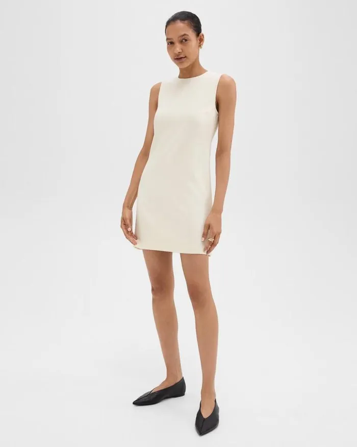 Dresses Women Theory Shift Dress In Admiral Crepe Rice