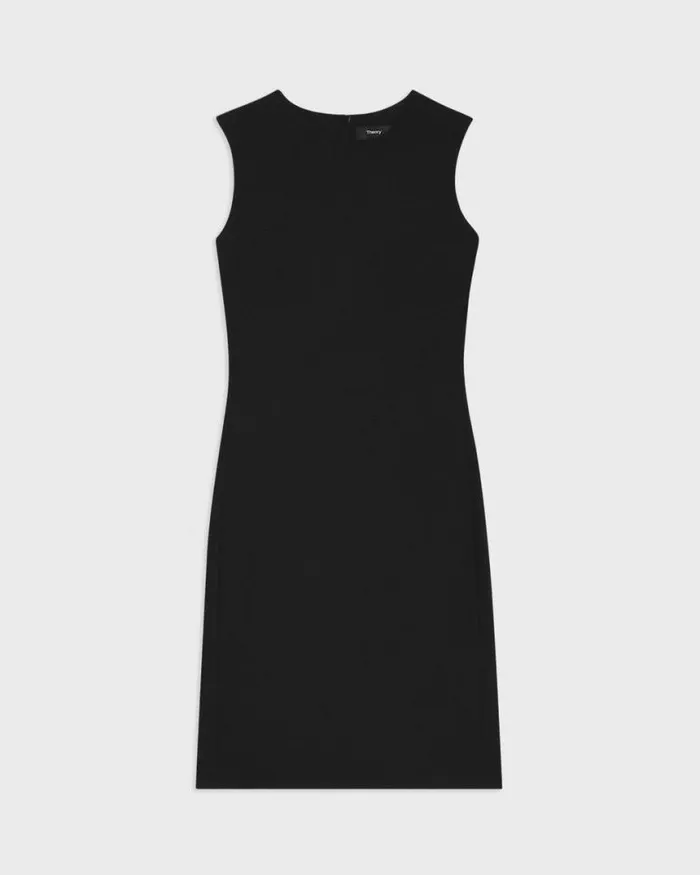 Dresses Women Theory Sleeveless Fitted Dress In Good Wool Black