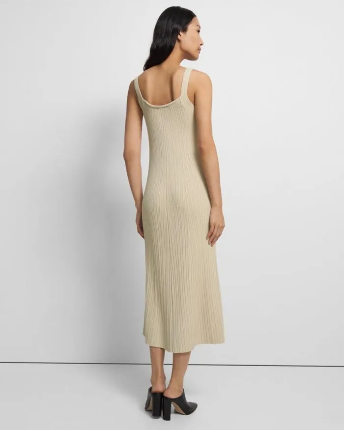 Dresses Women Theory Tank Dress In Stretch Knit Butter Yellow Dresses Women Theory Tank Dress In Stretch Knit Butter Yellow