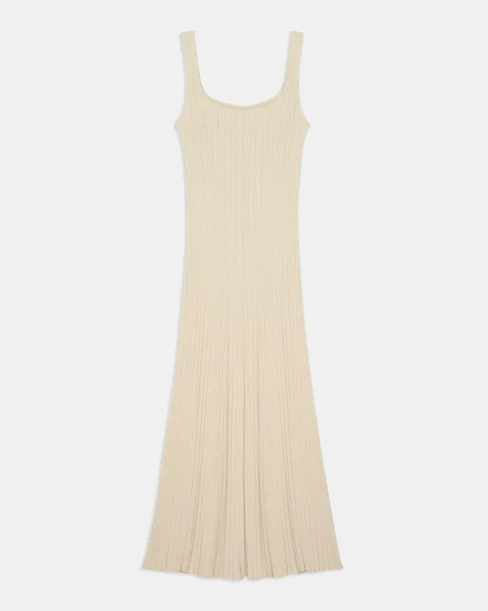 Dresses Women Theory Tank Dress In Stretch Knit Butter Yellow Dresses Women Theory Tank Dress In Stretch Knit Butter Yellow