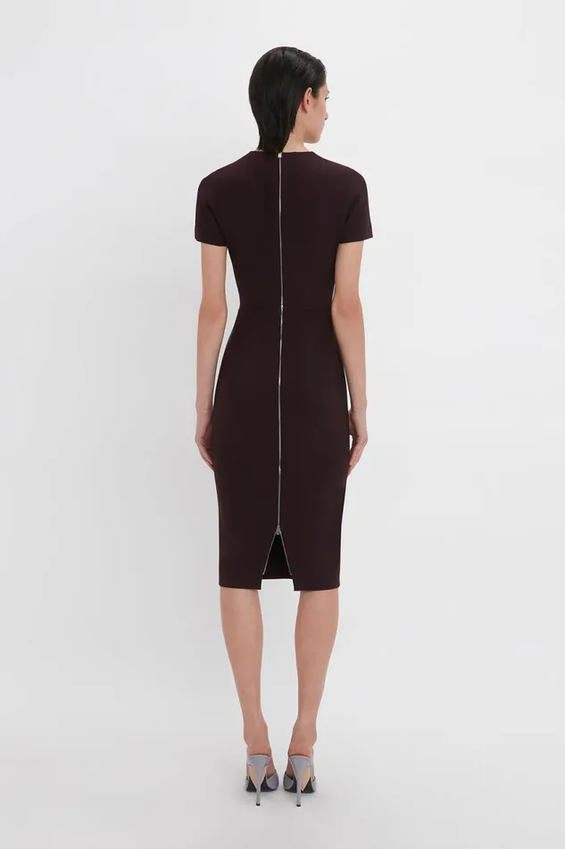 Dresses Women Victoria Beckham Fitted TShirt Dress In Deep Mahogany Dresses Women Victoria Beckham Fitted TShirt Dress In Deep Mahogany