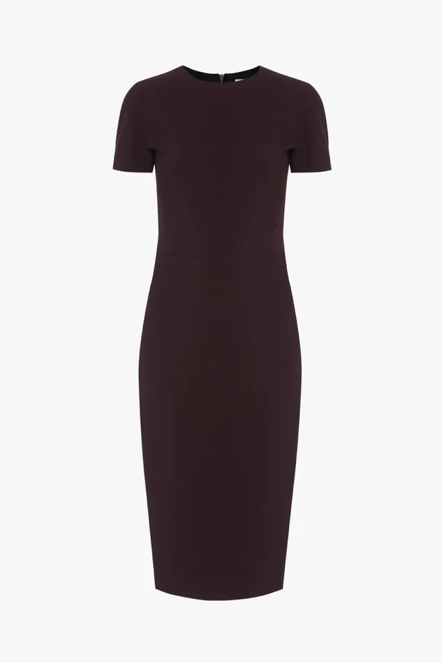 Dresses Women Victoria Beckham Fitted TShirt Dress In Deep Mahogany Dresses Women Victoria Beckham Fitted TShirt Dress In Deep Mahogany
