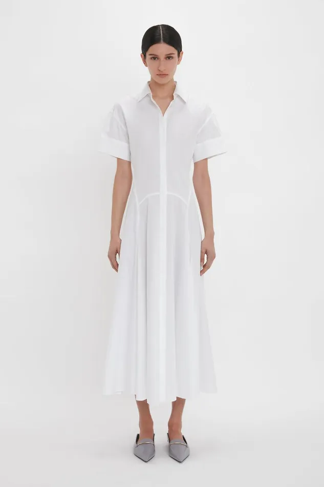 Dresses Women Victoria Beckham Panelled Shirt Dress In White