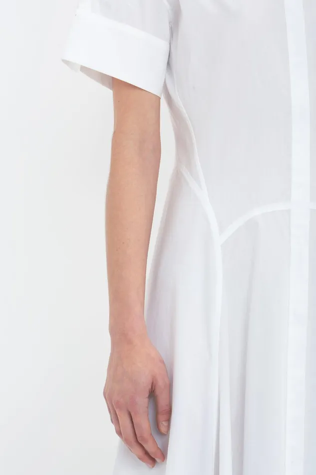 Dresses Women Victoria Beckham Panelled Shirt Dress In White Dresses Women Victoria Beckham Panelled Shirt Dress In White