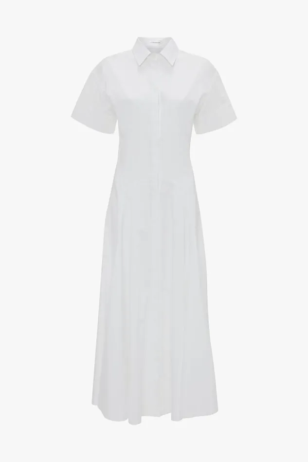 Dresses Women Victoria Beckham Panelled Shirt Dress In White Dresses Women Victoria Beckham Panelled Shirt Dress In White