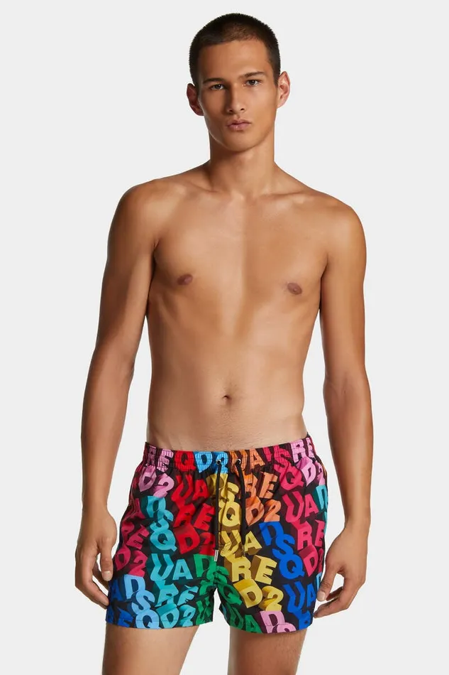 Dsquared2 Beachwear Allover Logo Midi Swim Boxer Fantasy 8211 Men