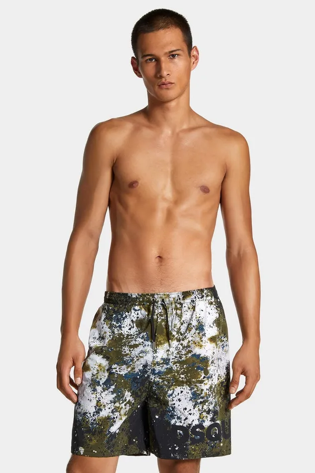 Dsquared2 Beachwear Canadian Camouflage Swim Boxer Military Green 8211 Men