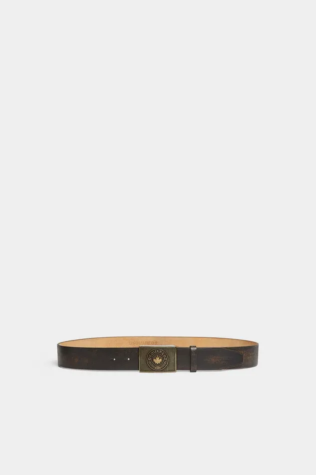 Dsquared2 Belts Vintage Plaque Belt Dark Brown 8211 Men