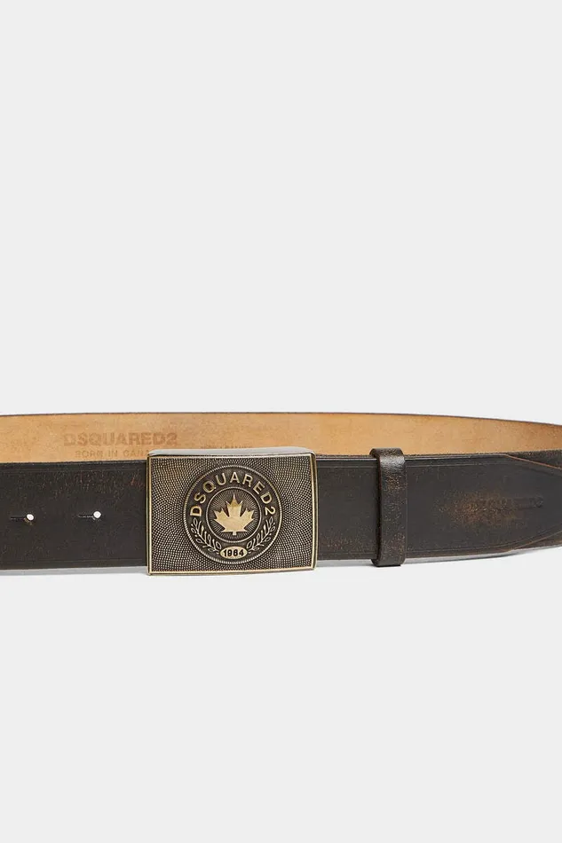 Dsquared2 Belts Vintage Plaque Belt Dark Brown 8211 Men