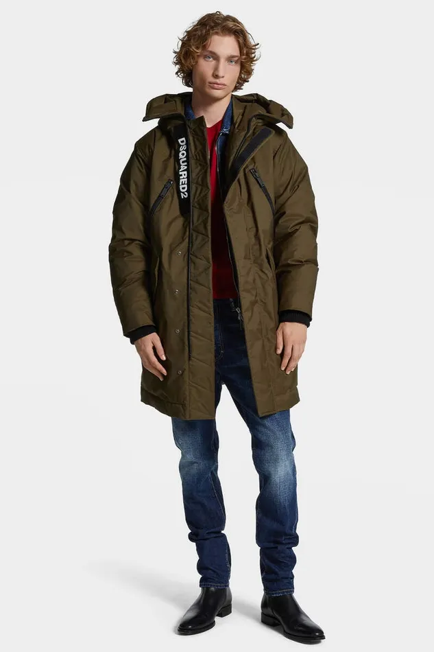 Dsquared2 Coats and Outerwear Techno Down Parka Kaban Beech Brown 8211 Men