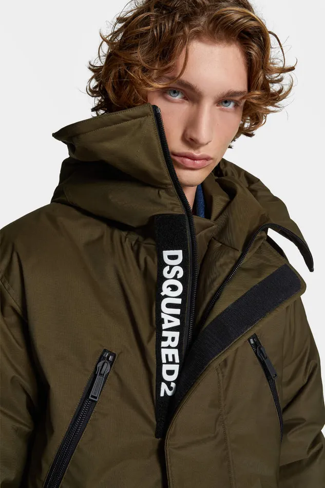 Dsquared2 Coats and Outerwear Techno Down Parka Kaban Beech Brown 8211 Men