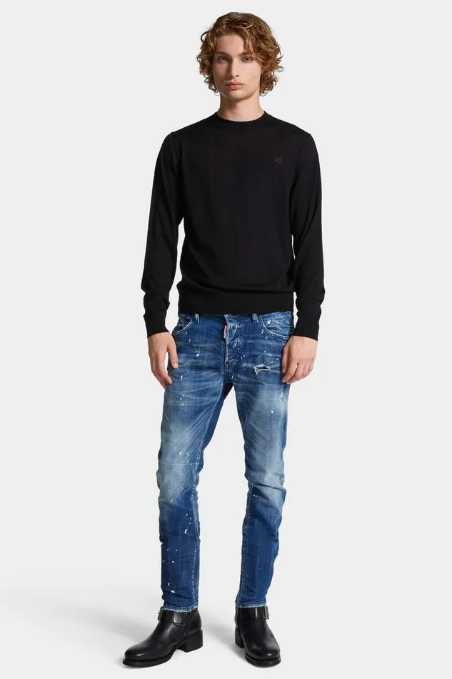 Dsquared2 Jeans Medium Filo Blu Wash Skater Jeans Navy 8211 Men