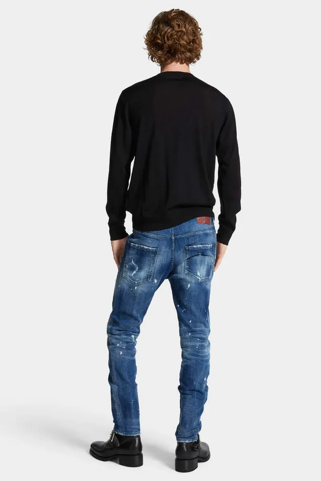 Dsquared2 Jeans Medium Filo Blu Wash Skater Jeans Navy 8211 Men
