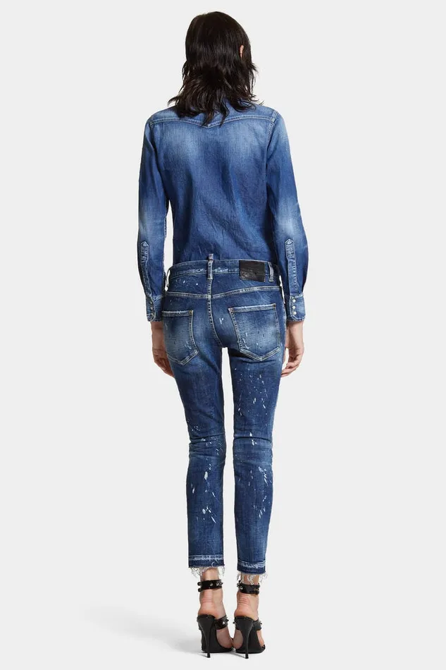 Dsquared2 Jeans Medium Ripped Wash Cool Girl Jeans Navy 8211 Women