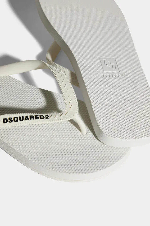 Dsquared2 Sandals and Slides Logo Flip Flops White 8211 Men