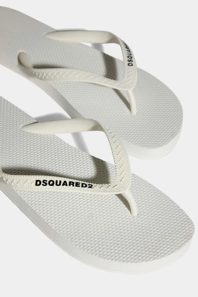 Dsquared2 Sandals and Slides Logo Flip Flops White 8211 Men