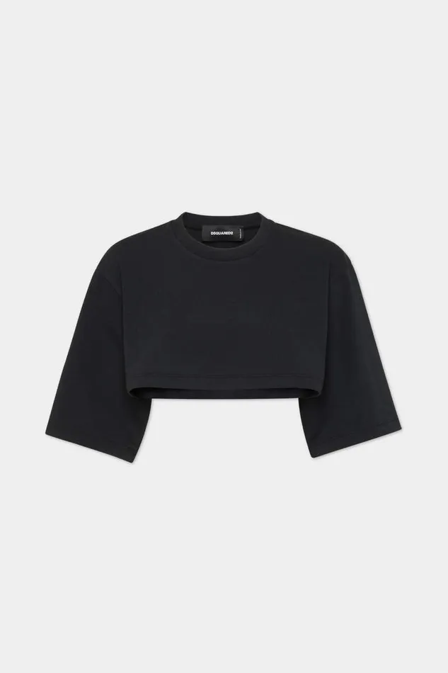 Dsquared2 Tops and TShirts Cropped Loose Fit Icon New Generation TShirt Black 8211 Women