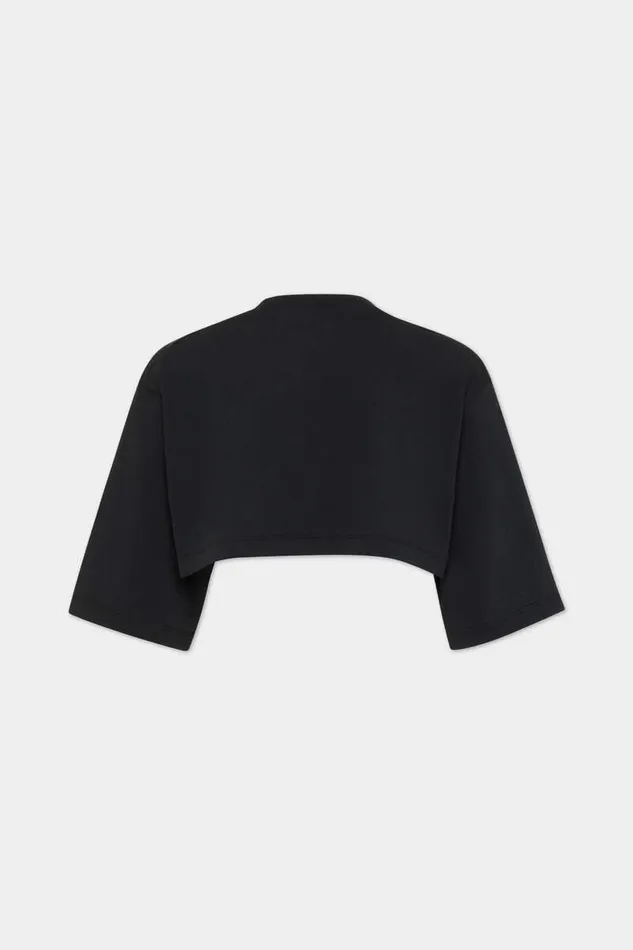 Dsquared2 Tops and TShirts Cropped Loose Fit Icon New Generation TShirt Black 8211 Women