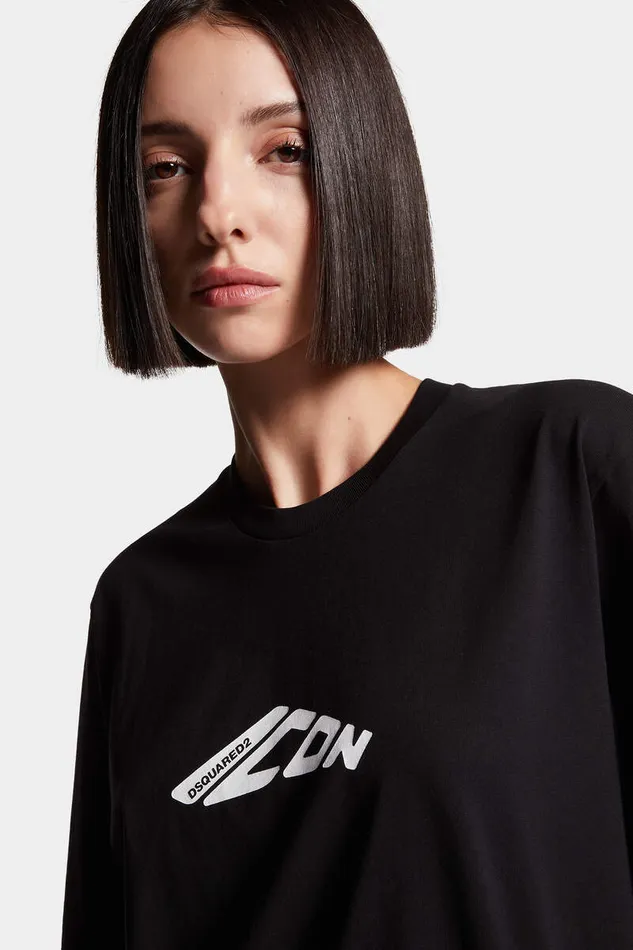 Dsquared2 Tops and TShirts Icon New Generation Loose Fit TShirt Black 8211 Women