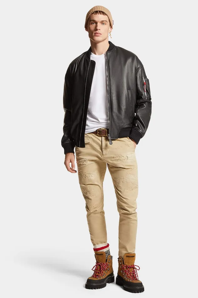 Dsquared2 Trousers Ripped Sexy Chinos Pant Stone 8211 Men
