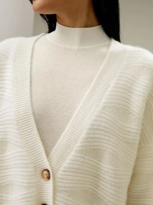 Elegant VNeck Cashmere Cardigan Women Lilysilk Knitwear