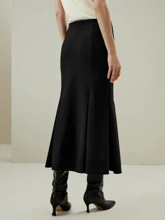 Elegant Wool Mermaid Skirt Black Women Lilysilk Knitwear