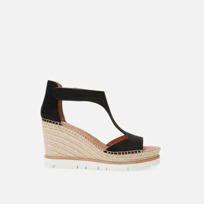 Elyssa Easy TStrap Wedge Sandal Black Women Kenneth Cole Gentle Souls