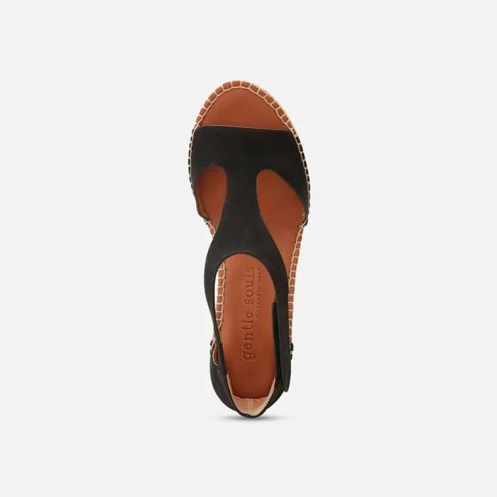 Elyssa Easy TStrap Wedge Sandal Black Women Kenneth Cole Gentle Souls