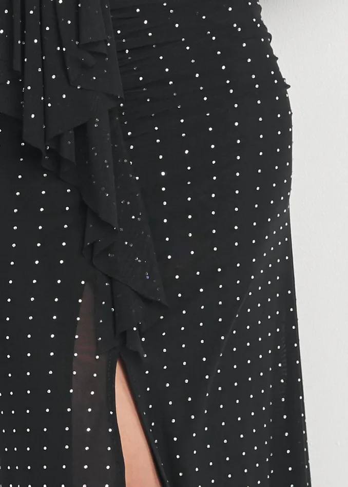 Embellished Highlow Dress Black Women VENUS Midi Dresses