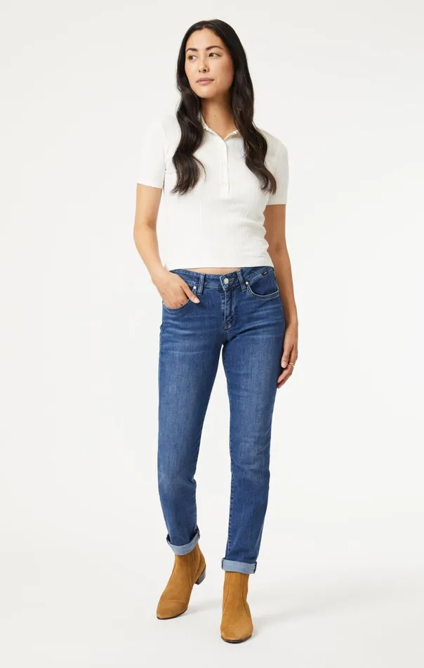 Emma Slim Boyfriend In Dark Brushed Feather Blue Women Mavi Jeans Denim Emma Slim Boyfriend In Dark Brushed Feather Blue Women Mavi Jeans Denim