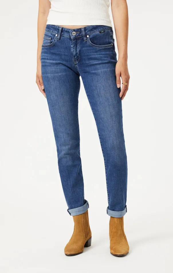 Emma Slim Boyfriend In Dark Brushed Feather Blue Women Mavi Jeans Denim Emma Slim Boyfriend In Dark Brushed Feather Blue Women Mavi Jeans Denim