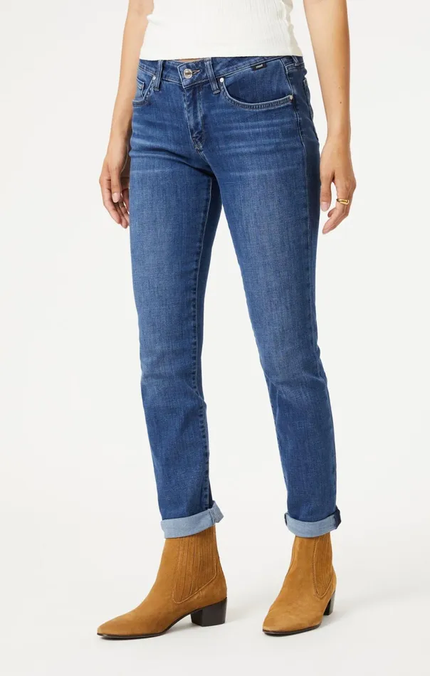 Emma Slim Boyfriend In Dark Brushed Feather Blue Women Mavi Jeans Denim Emma Slim Boyfriend In Dark Brushed Feather Blue Women Mavi Jeans Denim