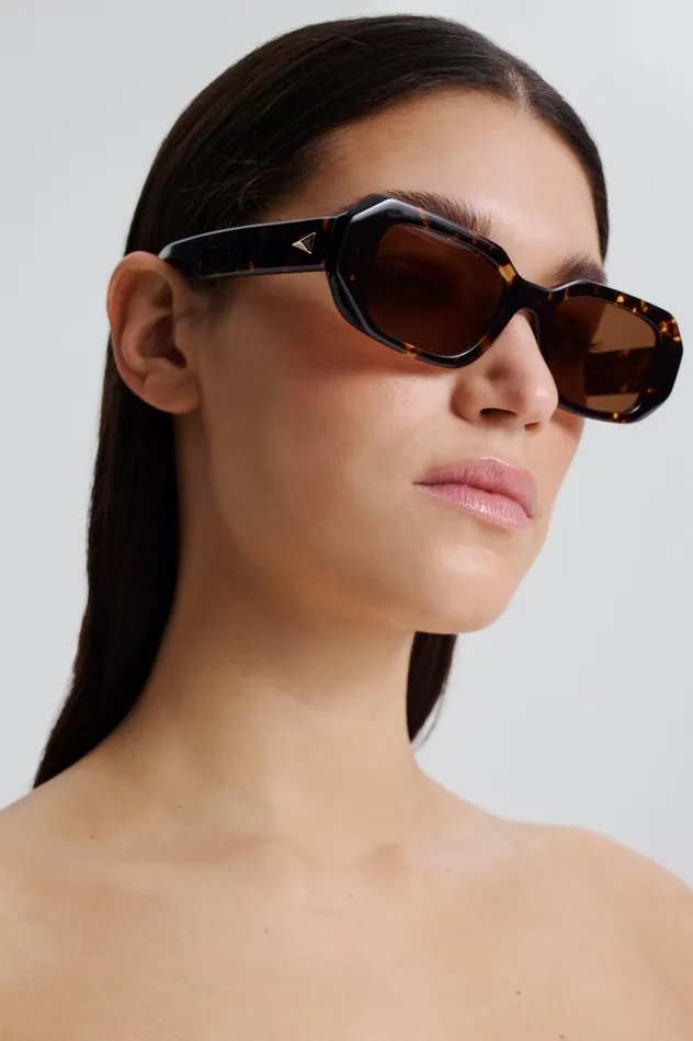 Eyewear Women Scanlan Theodore ST BOLD RECTANGLE SUNGLASSES Tortshell