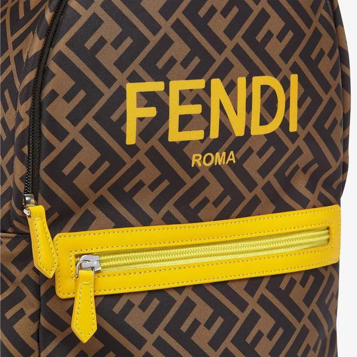 Fendi Accessories Junior FF Backpack FF Nylon Backpack With Fendi Roma Print 8211 Kids