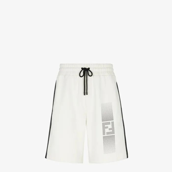 Fendi Activewear Bermudas White Cotton Short Pants 8211 Men